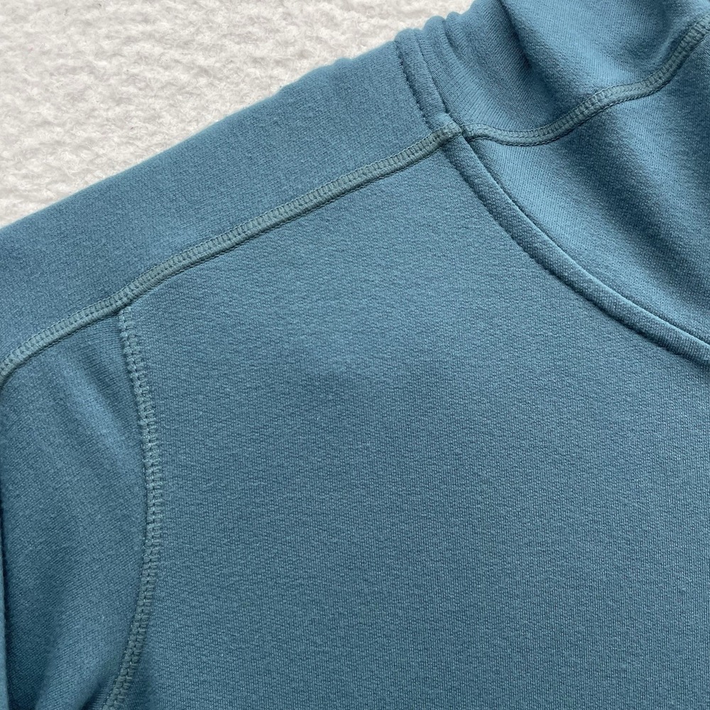 Free Fly Hoodie Mens Small S Bamboo Thermal Fleece Full Zip Pocket Teal Blue - Picture 4 of 12